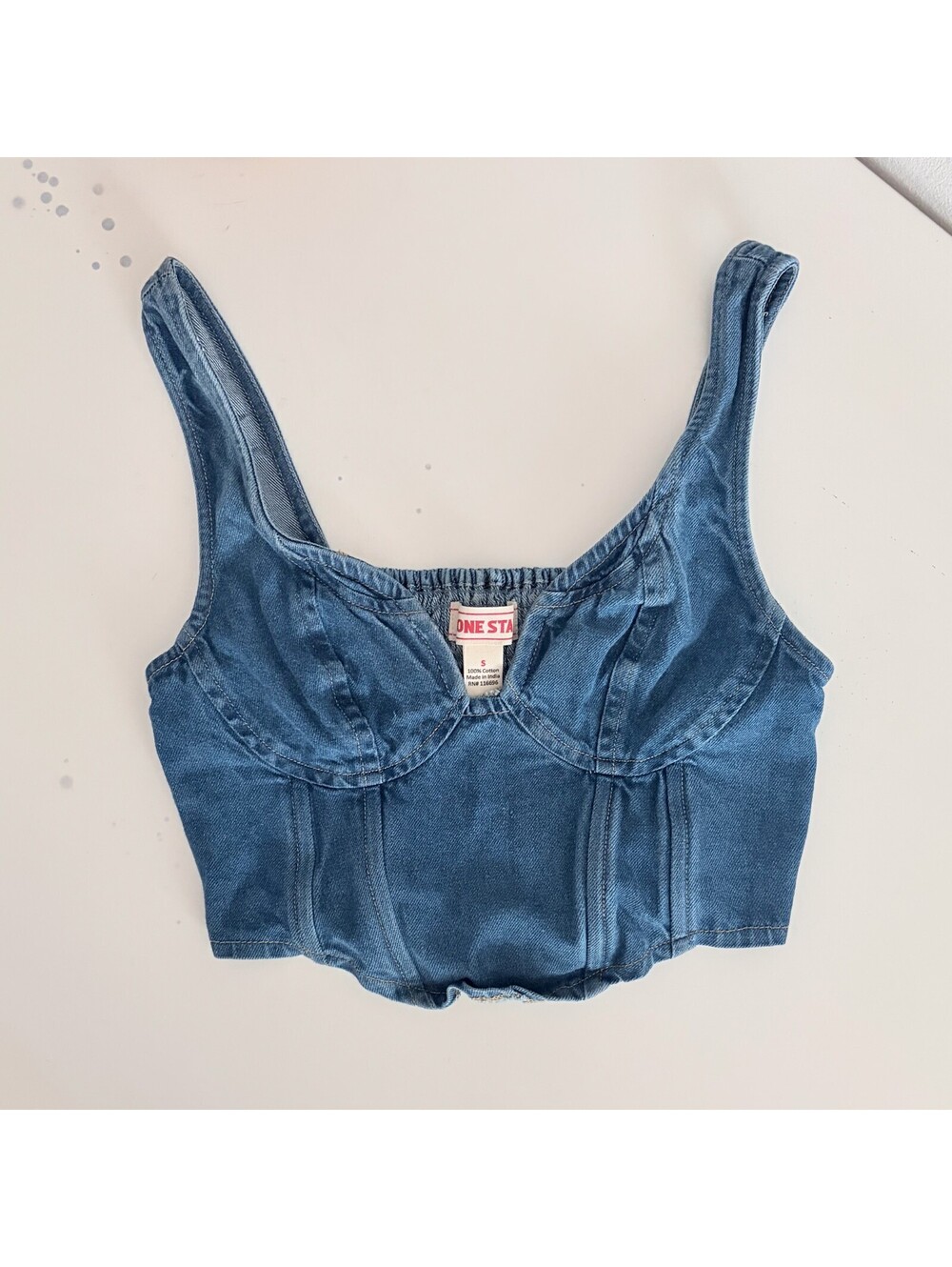 Denim Corset Top Country Western Lone Star Size Small